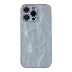 For iPhone 15 Pro Max Electroplating PC Snow Bark Texture MagSafe Phone Case(Grey)