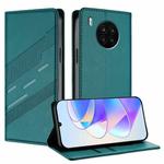 For Honor 50 Lite / Huawei nova 8i Embossed Multi-functional Wallet Retro Leather Phone Case(Dark Green)