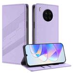 For Honor 50 Lite / Huawei nova 8i Embossed Multi-functional Wallet Retro Leather Phone Case(Light Purple)