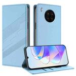 For Honor 50 Lite / Huawei nova 8i Embossed Multi-functional Wallet Retro Leather Phone Case(Light Blue)
