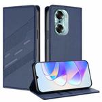 For Honor 60 Embossed Multi-functional Wallet Retro Leather Phone Case(Dark Blue)