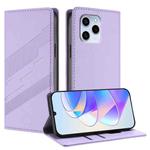 For Honor 60 SE Embossed Multi-functional Wallet Retro Leather Phone Case(Light Purple)