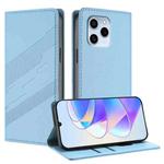 For Honor 60 SE Embossed Multi-functional Wallet Retro Leather Phone Case(Light Blue)