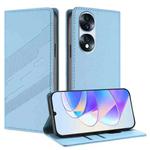 For Honor 70 Pro Embossed Multi-functional Wallet Retro Leather Phone Case(Light Blue)