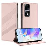 For Honor 80 GT Embossed Multi-functional Wallet Retro Leather Phone Case(Pink)