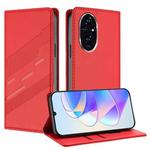 For Honor 200 Embossed Multi-functional Wallet Retro Leather Phone Case(Red)