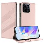 For Honor 200 Smart 5G / X7c 4G Embossed Multi-functional Wallet Retro Leather Phone Case(Pink)