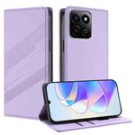 For Honor 200 Smart 5G / X7c 4G Embossed Multi-functional Wallet Retro Leather Phone Case(Light Purple)