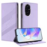 For Honor 200 Pro Embossed Multi-functional Wallet Retro Leather Phone Case(Light Purple)