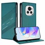 For Honor Magic6 Embossed Multi-functional Wallet Retro Leather Phone Case(Dark Green)