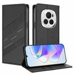 For Honor Magic6 Pro Embossed Multi-functional Wallet Retro Leather Phone Case(Black)