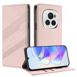 For Honor Magic6 Pro Embossed Multi-functional Wallet Retro Leather Phone Case(Pink)