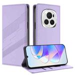 For Honor Magic6 Pro Embossed Multi-functional Wallet Retro Leather Phone Case(Light Purple)