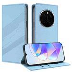 For Honor Magic7 Embossed Multi-functional Wallet Retro Leather Phone Case(Light Blue)