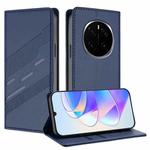 For Honor Magic7 Embossed Multi-functional Wallet Retro Leather Phone Case(Dark Blue)