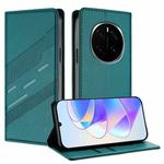 For Honor Magic7 Pro Embossed Multi-functional Wallet Retro Leather Phone Case(Dark Green)