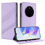 For Honor Magic7 Pro Embossed Multi-functional Wallet Retro Leather Phone Case(Light Purple)