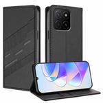 For Honor X5b / X5b Plus Embossed Multi-functional Wallet Retro Leather Phone Case(Black)
