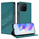 For Honor X5b / X5b Plus Embossed Multi-functional Wallet Retro Leather Phone Case(Dark Green)