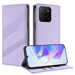 For Honor X5b / X5b Plus Embossed Multi-functional Wallet Retro Leather Phone Case(Light Purple)