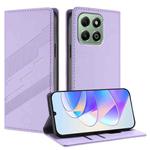 For Honor X6b / X6a 4G Embossed Multi-functional Wallet Retro Leather Phone Case(Light Purple)
