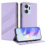 For Honor X7a 4G / Play7T 5G Embossed Multi-functional Wallet Retro Leather Phone Case(Light Purple)