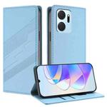 For Honor X7a 4G / Play7T 5G Embossed Multi-functional Wallet Retro Leather Phone Case(Light Blue)