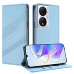 For Honor X7b 5G / X7b / 90 Smart Embossed Multi-functional Wallet Retro Leather Phone Case(Light Blue)