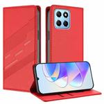 For Honor X8 5G / X6 4G / 70 Lite Embossed Multi-functional Wallet Retro Leather Phone Case(Red)