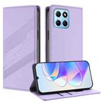 For Honor X8 5G / X6 4G / 70 Lite Embossed Multi-functional Wallet Retro Leather Phone Case(Light Purple)