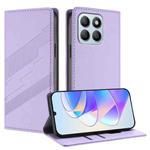 For Honor X8b Embossed Multi-functional Wallet Retro Leather Phone Case(Light Purple)