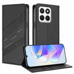 For Honor X8c 4G Embossed Multi-functional Wallet Retro Leather Phone Case(Black)