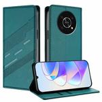 For Honor X9 5G / X9 4G / X30 5G Embossed Multi-functional Wallet Retro Leather Phone Case(Dark Green)