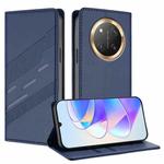 For Honor X9c / Magic7 Lite Embossed Multi-functional Wallet Retro Leather Phone Case(Dark Blue)