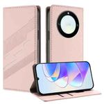 For Honor X40 / X9a / Magic5 Lite Embossed Multi-functional Wallet Retro Leather Phone Case(Pink)