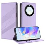 For Honor X40 / X9a / Magic5 Lite Embossed Multi-functional Wallet Retro Leather Phone Case(Light Purple)