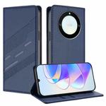 For Honor X40 / X9a / Magic5 Lite Embossed Multi-functional Wallet Retro Leather Phone Case(Dark Blue)