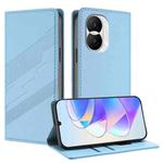 For Honor X40i Embossed Multi-functional Wallet Retro Leather Phone Case(Light Blue)