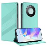 For Honor X9c Smart Embossed Multi-functional Wallet Retro Leather Phone Case(Mint Green)
