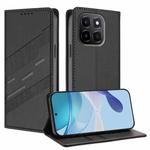 For Honor X6c Embossed Multi-functional Wallet Retro Leather Phone Case(Black)