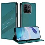 For Honor X6c Embossed Multi-functional Wallet Retro Leather Phone Case(Dark Green)