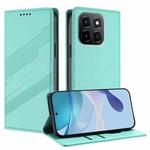 For Honor X6c Embossed Multi-functional Wallet Retro Leather Phone Case(Mint Green)