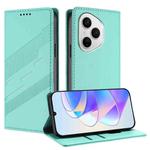 For Honor 400 Pro Global 160.8mm Embossed Multi-functional Wallet Retro Leather Phone Case(Mint Green)