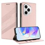 For Honor 400 Pro Global 160.8mm Embossed Multi-functional Wallet Retro Leather Phone Case(Pink)