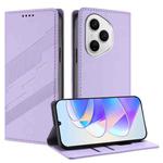 For Honor 400 Pro Global 160.8mm Embossed Multi-functional Wallet Retro Leather Phone Case(Light Purple)