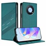 For Huawei Enjoy 50 Pro / nova Y90 Embossed Multi-functional Wallet Retro Leather Phone Case(Dark Green)
