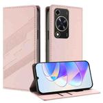 For Huawei Enjoy 70 Embossed Multi-functional Wallet Retro Leather Phone Case(Pink)