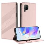 For Huawei P40 Lite 4G / nova 6 SE Embossed Multi-functional Wallet Retro Leather Phone Case(Pink)