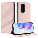 For Huawei P40 Pro Embossed Multi-functional Wallet Retro Leather Phone Case(Pink)