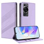 For Huawei P60 / P60 Pro Embossed Multi-functional Wallet Retro Leather Phone Case(Light Purple)